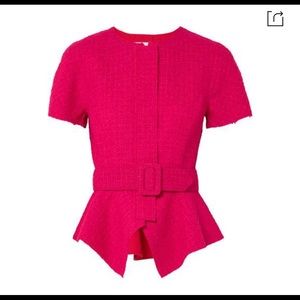 Oscar de la Renta Pink Tweed Peplum